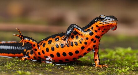 Fototapeta premium Pink Axolotl Swimming Underwater with Tongue Out in Clear Home Aquarium