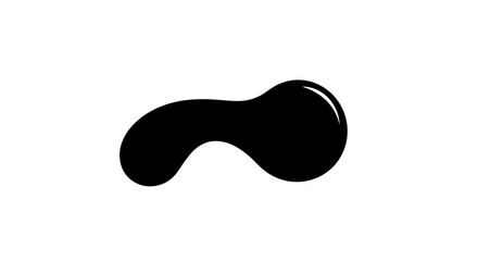 Abstract Black Blob Shape Organic Fluid Form.