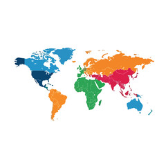 Obraz premium Colorful World Map Illustration on White 1.