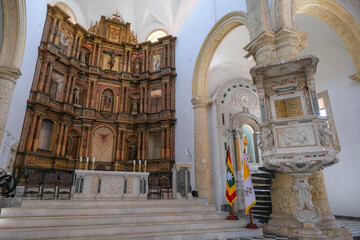 Cartagena de Indias, Colombia - January 19, 2026: Cathedral of Saint Catherine of Alexandria in Cartagena de Indias, Colombia.