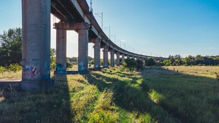 Fototapeta premium Overpass in the Field of Naramowice. Poznan, Poland