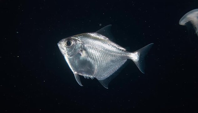 Hatchetfish (Argyropelecus aculeatus). Also known as Atlantic Silver Hatchetfish and Silver Hatchetfish. Deep sea fish found off New South Wales, Australia
