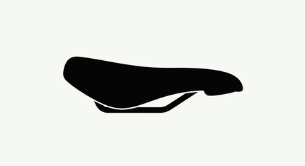 Fototapeta premium Black silhouette of a bicycle saddle on a white background.