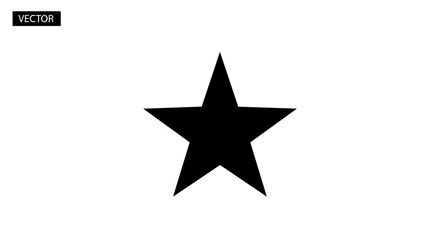 Obraz premium Simple Black Star Icon on White Background Vector.
