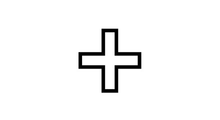 Obraz premium Simple Geometric Plus Sign Symbol Outline.