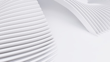 Naklejka premium Abstract Curved Shapes. White Circular Background.
