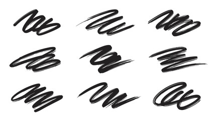 Fototapeta premium Set of black hand drawn scribble lines and abstract shapes.