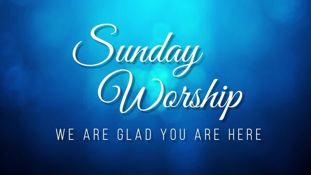 Sunday worship blue background