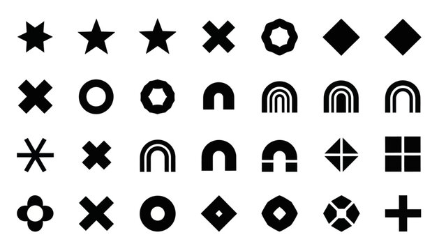 Abstract Geometric Shapes and Symbols Collection.