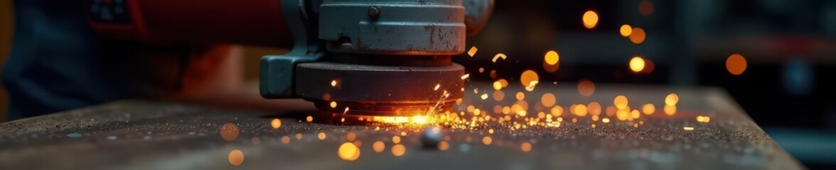 Closeup of angle grinder slicing through seized bolt , seized bolt, rust
