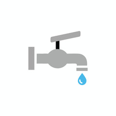 Obraz premium Close up of a Modern Water Faucet Dripping with a Single Drop