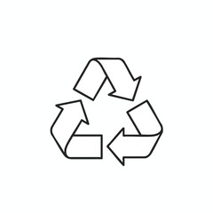 Obraz premium Simple line art recycling symbol on white background