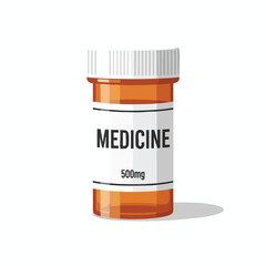 Orange Medicine Bottle with White Cap