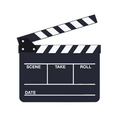 Fototapeta premium Film Clapboard Icon on White Background
