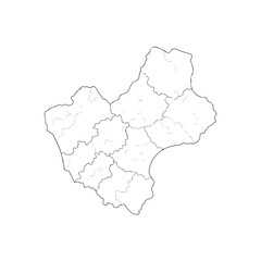 Obraz premium Simple Line Drawing of a Map.