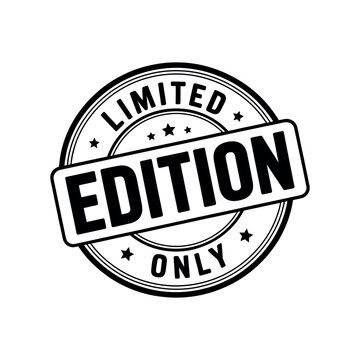 A black and white illustration of a limited edition stamp on a white background
