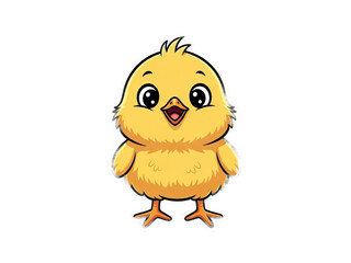 Fototapeta premium Cute yellow chick illustration with transparent background
