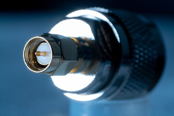 Detail of SMA male and PL male adapter plug.