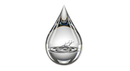 Obraz premium World Water Day A clear and captivating droplet of water, symbolizing purity and freshness