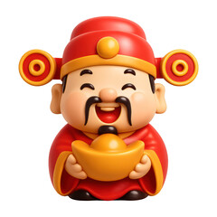 Fototapeta premium PNG Joyful prosperity god illustration.