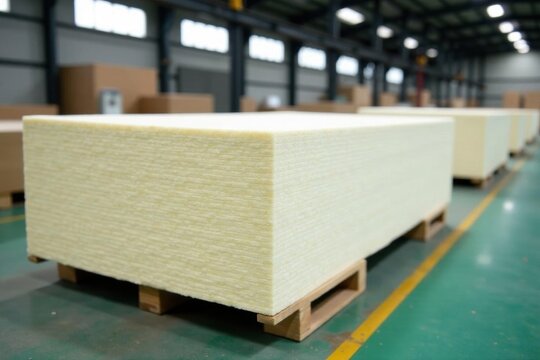 Neatly racked rigid foam insulation panels ready for shipping , foam, energy efficiency, building
