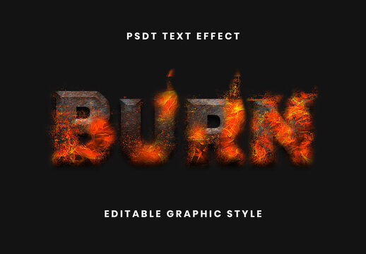 Burning Fire Metal Text Effect
