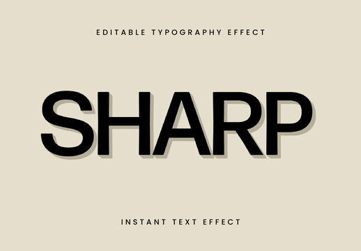 Black Modern Sharp Clean Editorial Text Effect Bold Shandow Font