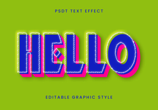 Blue And Pink Electric Pop Text Effect Neon Wired Font