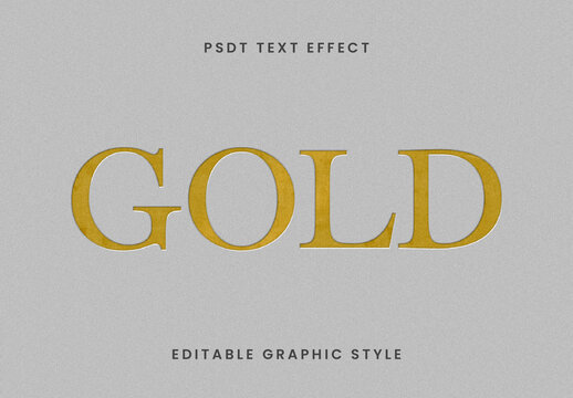 Gold Classic Stamped Text Effect Luxury Elegant Font