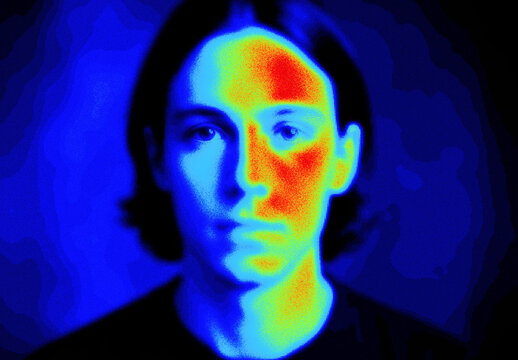 Blue And Red Infrared Heat Map Intensity Photo Effect