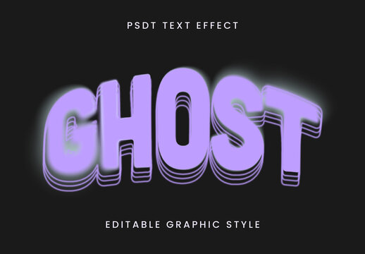 Purple Ghostly Glow Text Effect Spooky Blur Layered Font