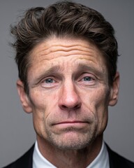 Obraz premium Close-up portrait of a professional showing tired eyes and fatigue