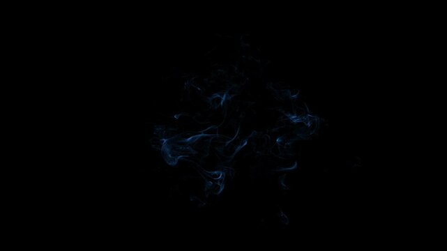 Blue Electric Ink Fluid Smoke Overlay Graphic Element VFX &ndash; 5 Clip Pack
