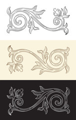 Vintage decorative design element monogram vector illustration