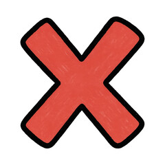 Obraz premium PNG Red cross mark illustration.
