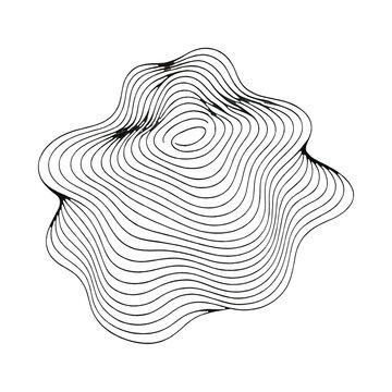 PNG Abstract wavy line art design.