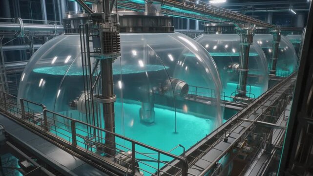 Advanced Laboratory Facility with Large Glass Domes and Modern Equipment for Scientific Research and Experimentation Purposes