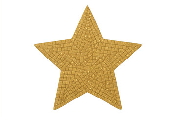 Obraz premium Golden star symbol displaying mosaic tile texture