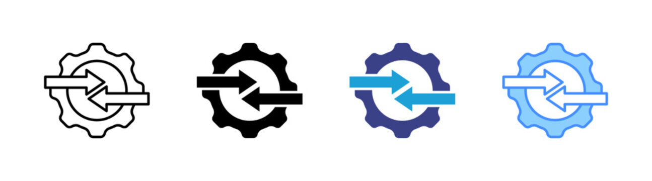 Integration icon set multiple style collection