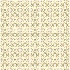 Intricate Gold Line Islamic Floral Geometric Seamless Pattern