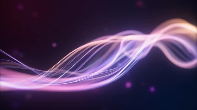 Tra&icirc;n&eacute;es Lumineuses Violettes &ndash; &Eacute;nergie Abstraite en Mouvement sur Fond Sombre