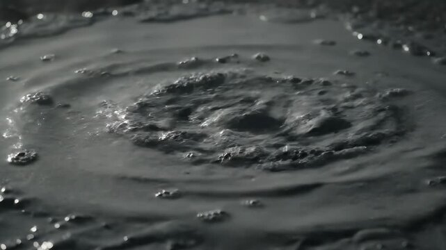 Boiling grey mud in geothermal volcanic crater. Perfect for projects related to geology, nature, and thermal energy