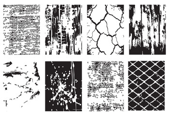 Fototapeta premium Universal grunge texture pack for vintage effects and distressed backgrounds. Perfect for posters, apparel design, and artistic overlays. Adds an authentic weathered feel to any project.
