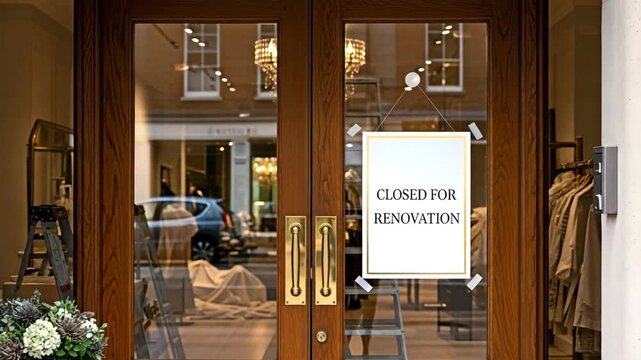 Closed for renovation signage on store entrance.