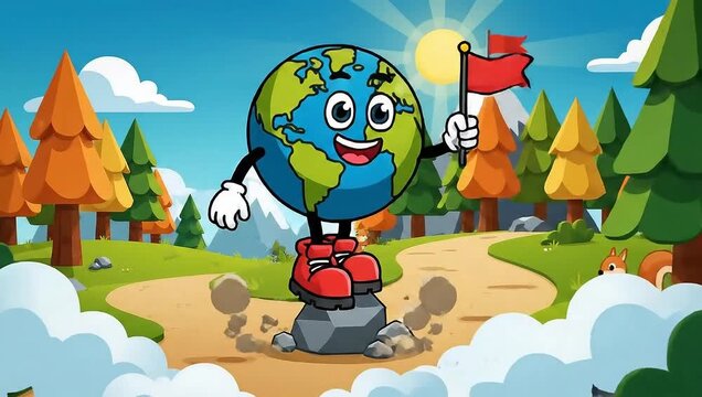 Cartoon Earth Day Animation - Celebrating Our Planets Beauty.