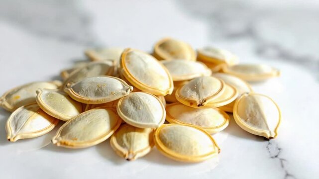 Healthy and natural raw pumpkin seeds ready for roasting or snacking