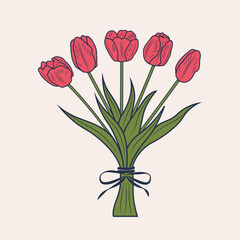 Tulip flower vector art illustration