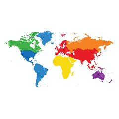 Obraz premium Colorful World Map Illustration