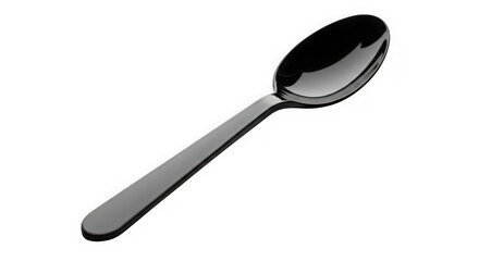 Black spoon on transparent background isolated on transparent background