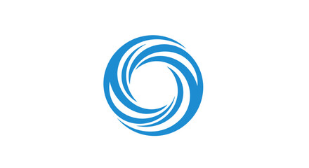 Blue Swirling Vortex Logo Design Element.